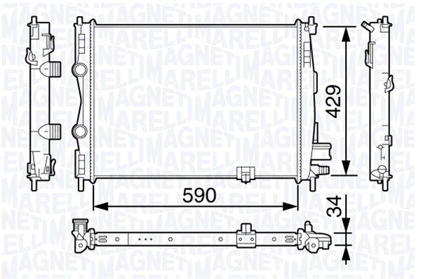 MAGNETI MARELLI Jäähdytin,moottorin jäähdytys 350213135900